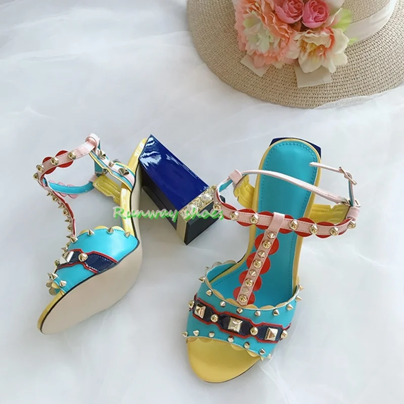 Women'S Shoes Clogs - 라인스톤 진주 힐 T스트랩 여성 샌들