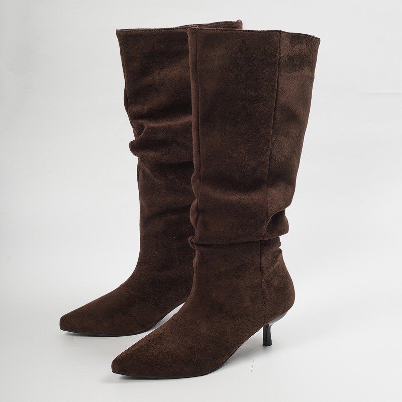봄/가을 여성용 인조 스웨이드 소재의 넉넉한 핏 롱 부 - Knee High Boots Women 리뷰 및 가격
