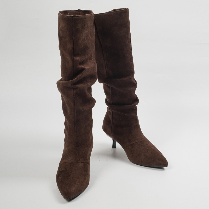 봄/가을 여성용 인조 스웨이드 소재의 넉넉한 핏 롱 부 - Knee High Boots Women 리뷰 및 가격