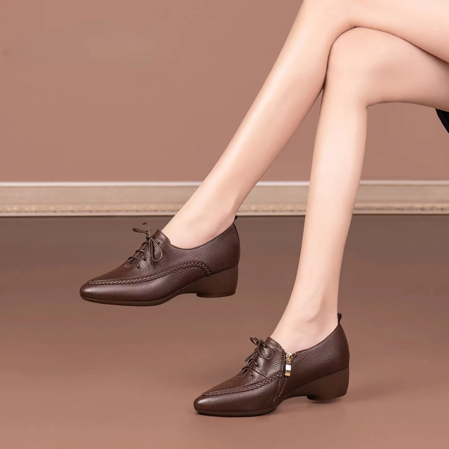 옥스퍼드 스타일의 끈으로 묶는 낮은 굽의 캐주얼 드레스 - Oxford Lace Up Women 리뷰 및 가격