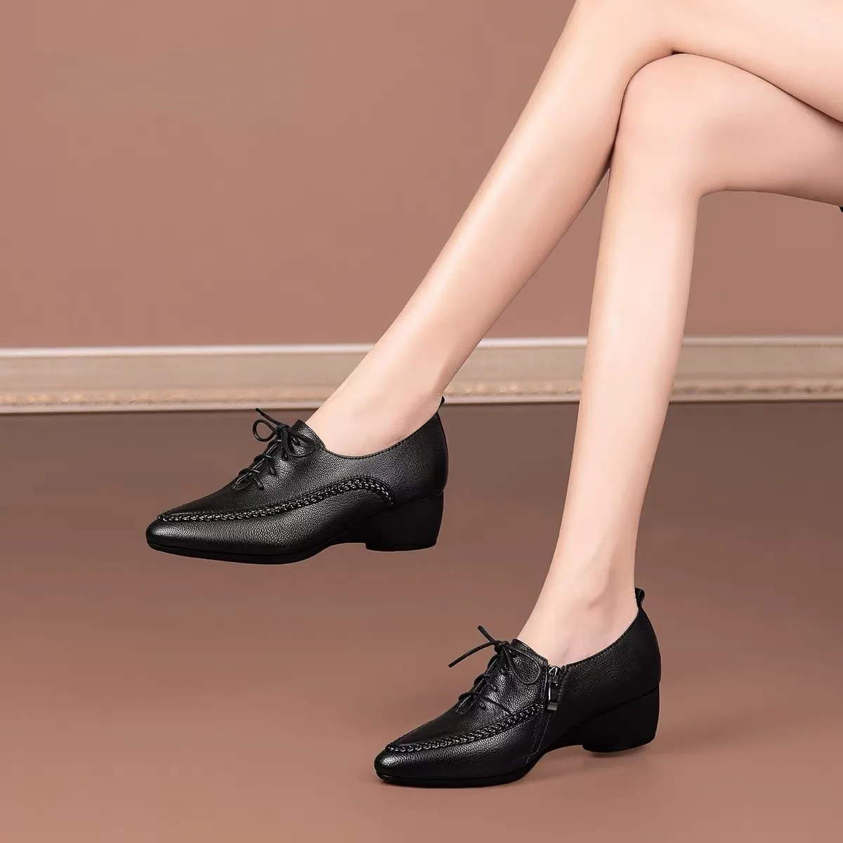 옥스퍼드 스타일의 끈으로 묶는 낮은 굽의 캐주얼 드레스 - Oxford Lace Up Women 리뷰 및 가격
