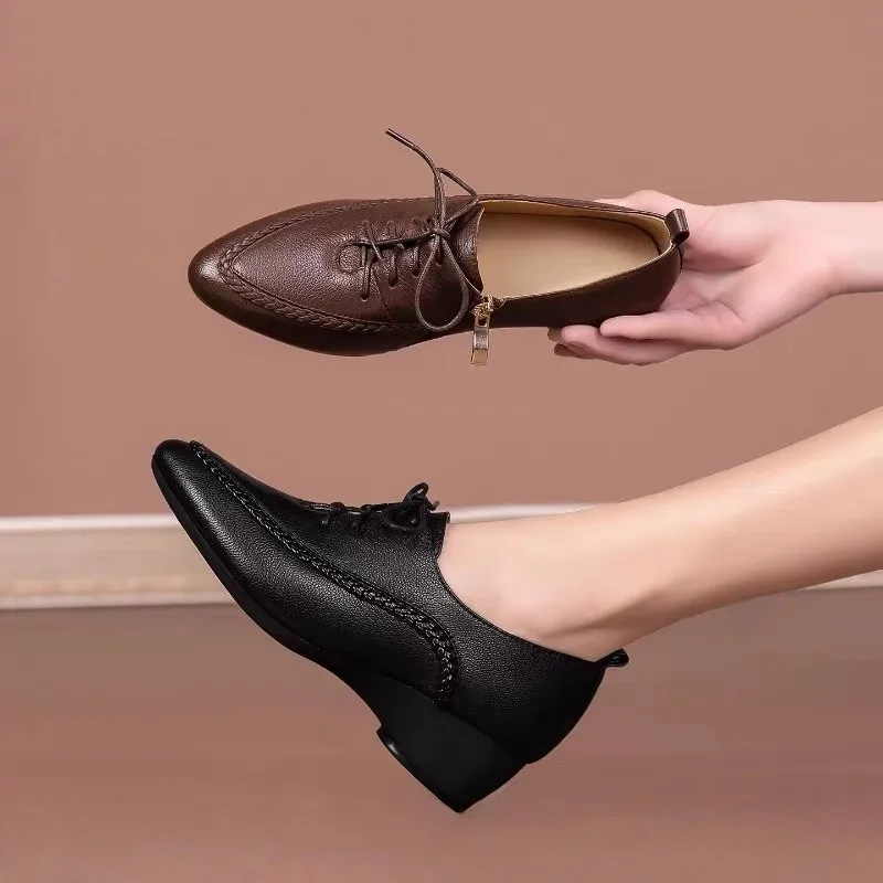 옥스퍼드 스타일의 끈으로 묶는 낮은 굽의 캐주얼 드레스 - Oxford Lace Up Women 리뷰 및 가격