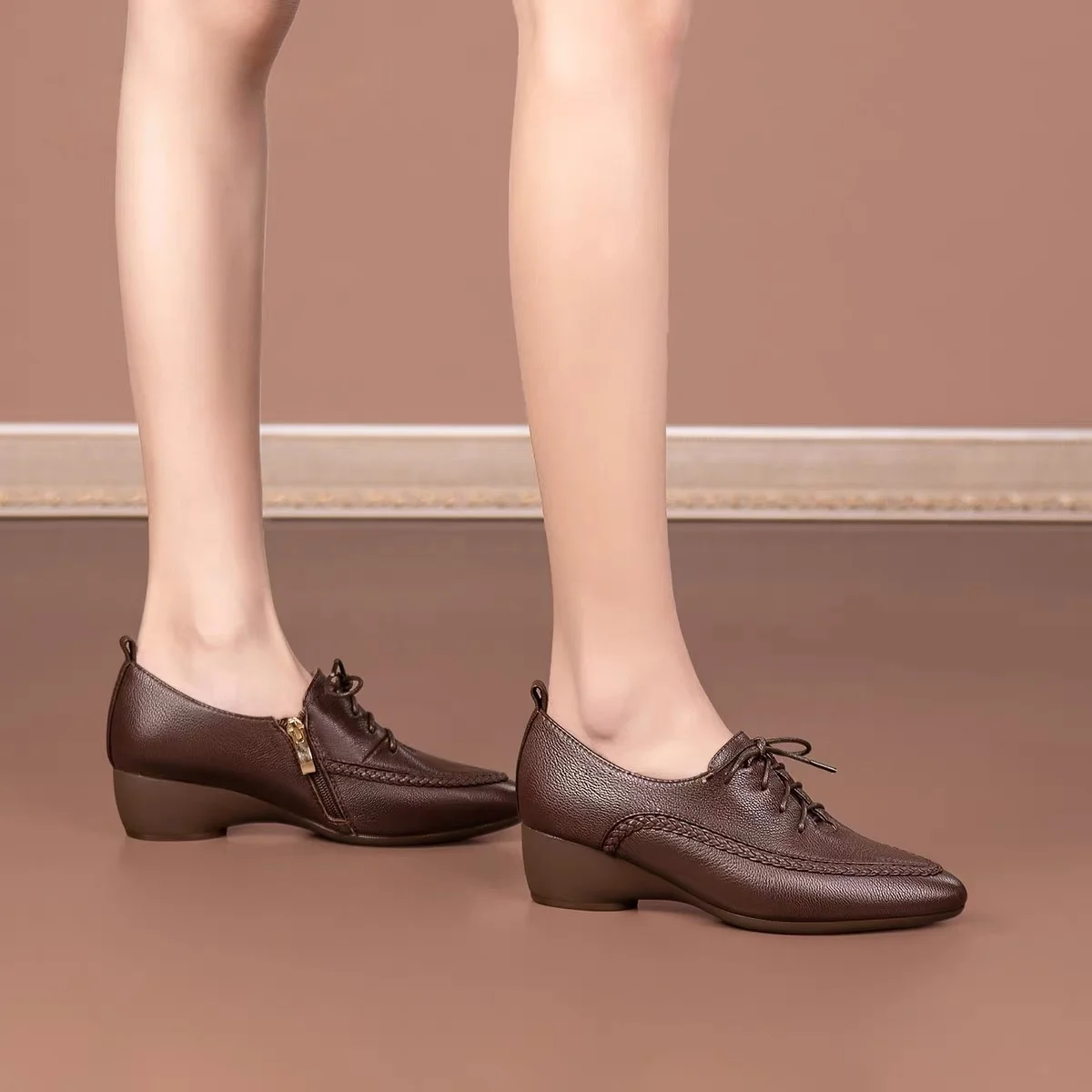 옥스퍼드 스타일의 끈으로 묶는 낮은 굽의 캐주얼 드레스 - Oxford Lace Up Women 리뷰 및 가격