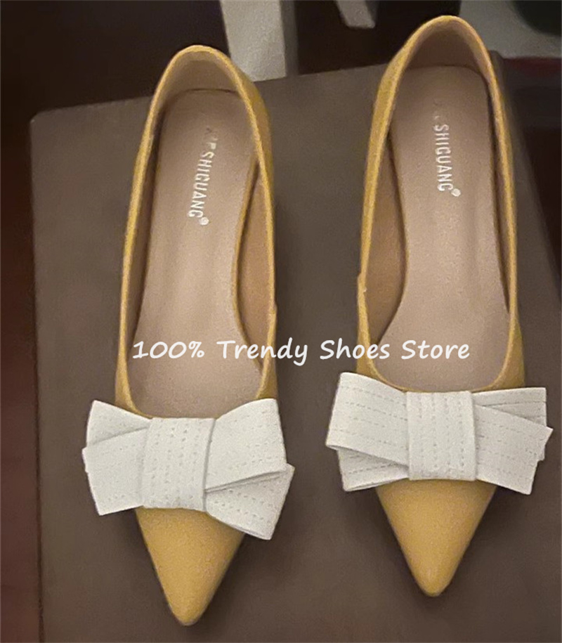 나비 매듭 장식 여성 슬립온 펌프스 프렌치 스타일 우아 - Women'S Shoes Quality 리뷰 및 가격