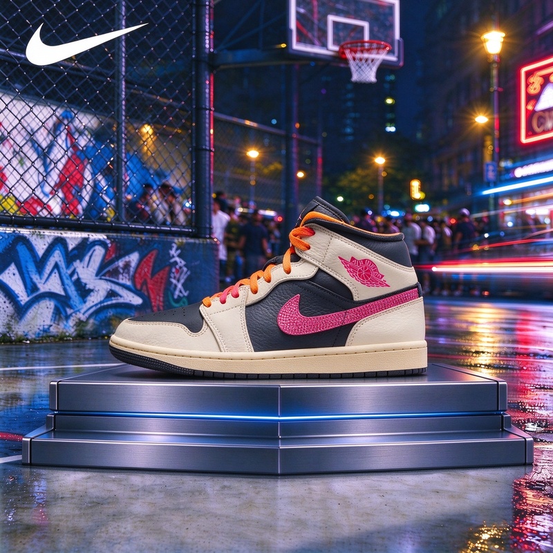 에어 조던 1 미드 베이지 블랙 핑크 하이탑 스니커즈, - Women'S Shoes Nike Jordan 리뷰 및 가격